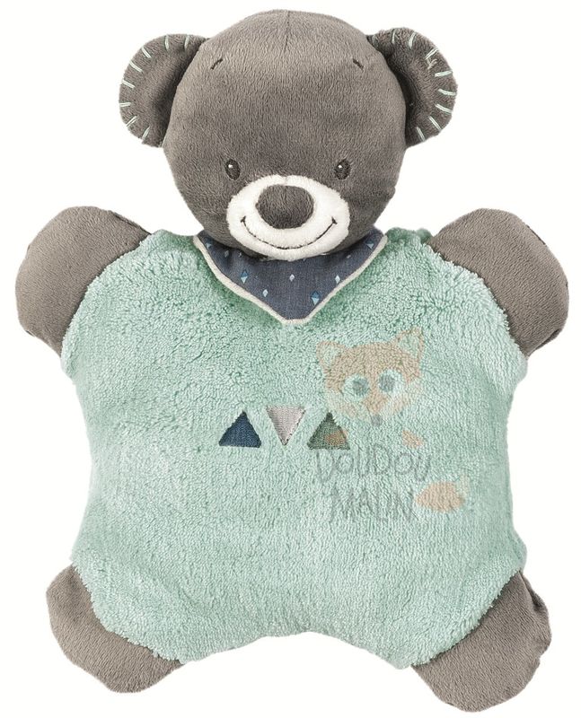  jack jules and nestor baby comforter flatsie bear blue grey 